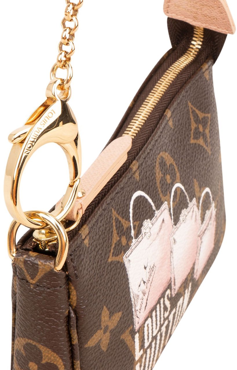 Louis Vuitton Monogram Canvas Ilustre 1 Rue Scribe Paris Mini Pochette Accessoires Handbag Bruin