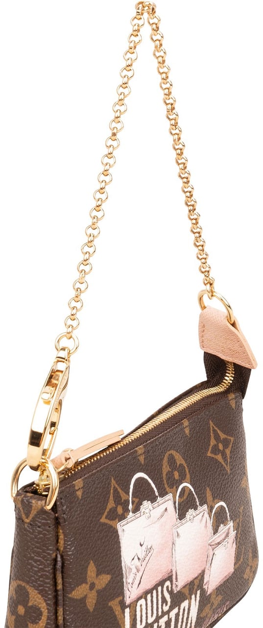 Louis Vuitton Monogram Canvas Ilustre 1 Rue Scribe Paris Mini Pochette Accessoires Handbag Bruin