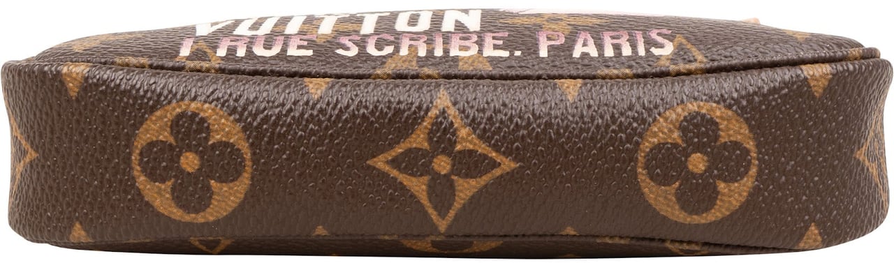 Louis Vuitton Monogram Canvas Ilustre 1 Rue Scribe Paris Mini Pochette Accessoires Handbag Bruin