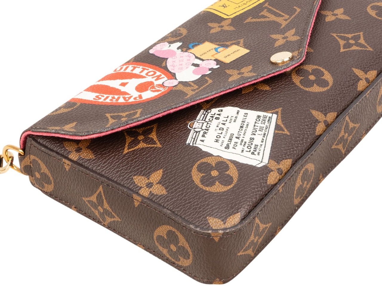 Louis Vuitton Monogram Canvas Limited Illustre World Tour Pochette Felicie Crossbody Bag Bruin