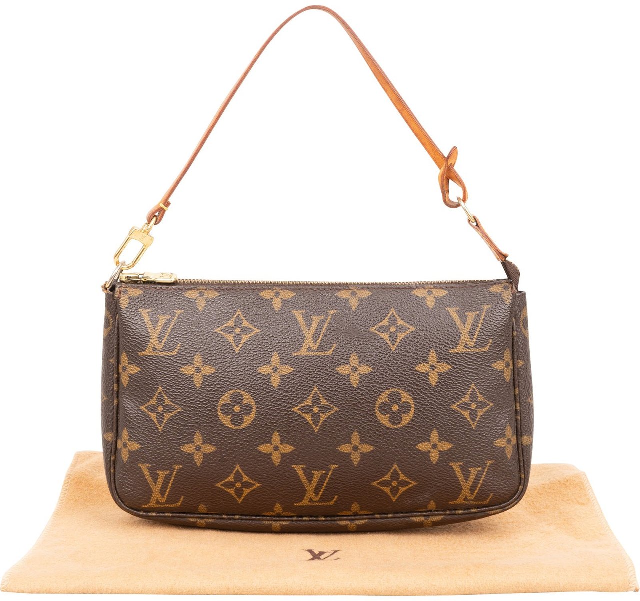 Louis Vuitton Monogram Canvas Pochette Accessoires Handbag Bruin