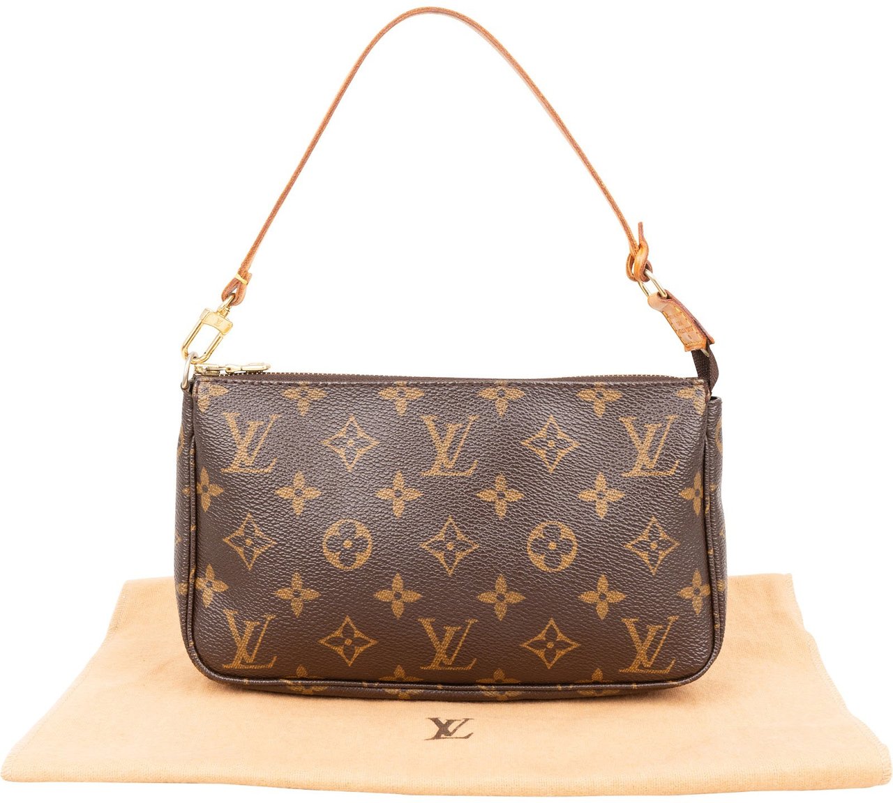 Louis Vuitton Monogram Canvas Pochette Accessoires Handbag Bruin