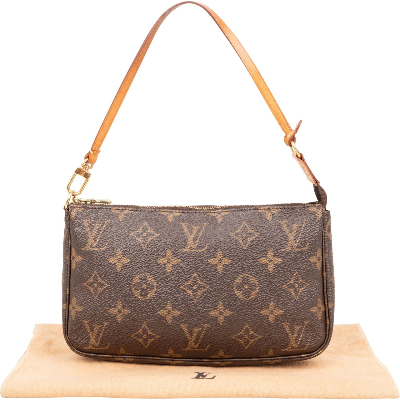Louis Vuitton Monogram Canvas Pochette Accessoires Handbag Bruin