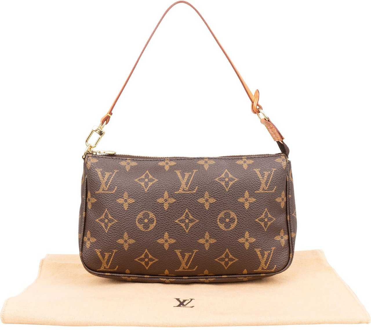 Louis Vuitton Monogram Canvas Pochette Accessoires Handbag Bruin