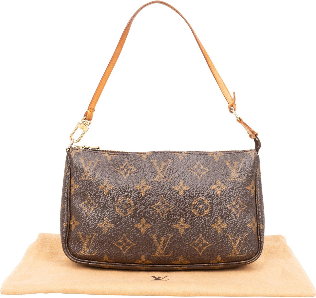 Louis Vuitton Monogram Canvas Pochette Accessoires Handbag Bruin