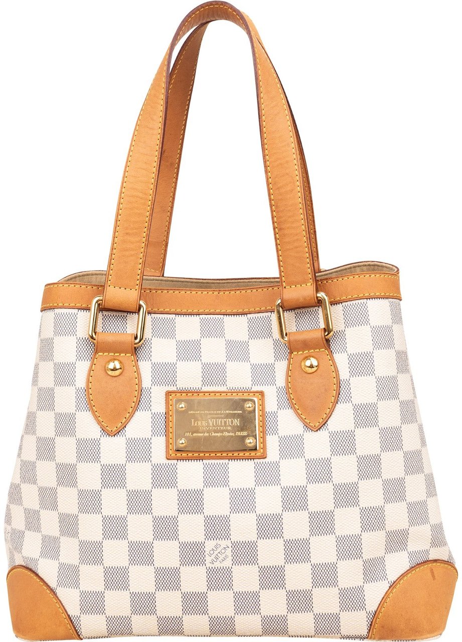 Louis Vuitton Monogram Damier Azur Canvas Hamstead MM Shoulder Bag Wit