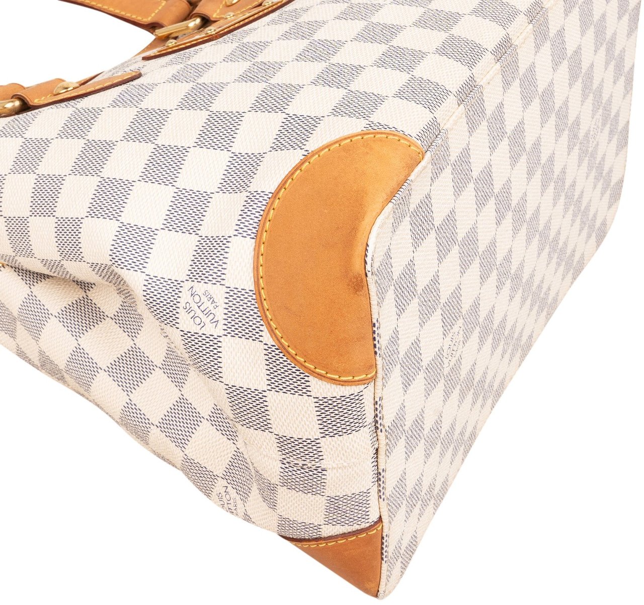 Louis Vuitton Monogram Damier Azur Canvas Hamstead MM Shoulder Bag Wit