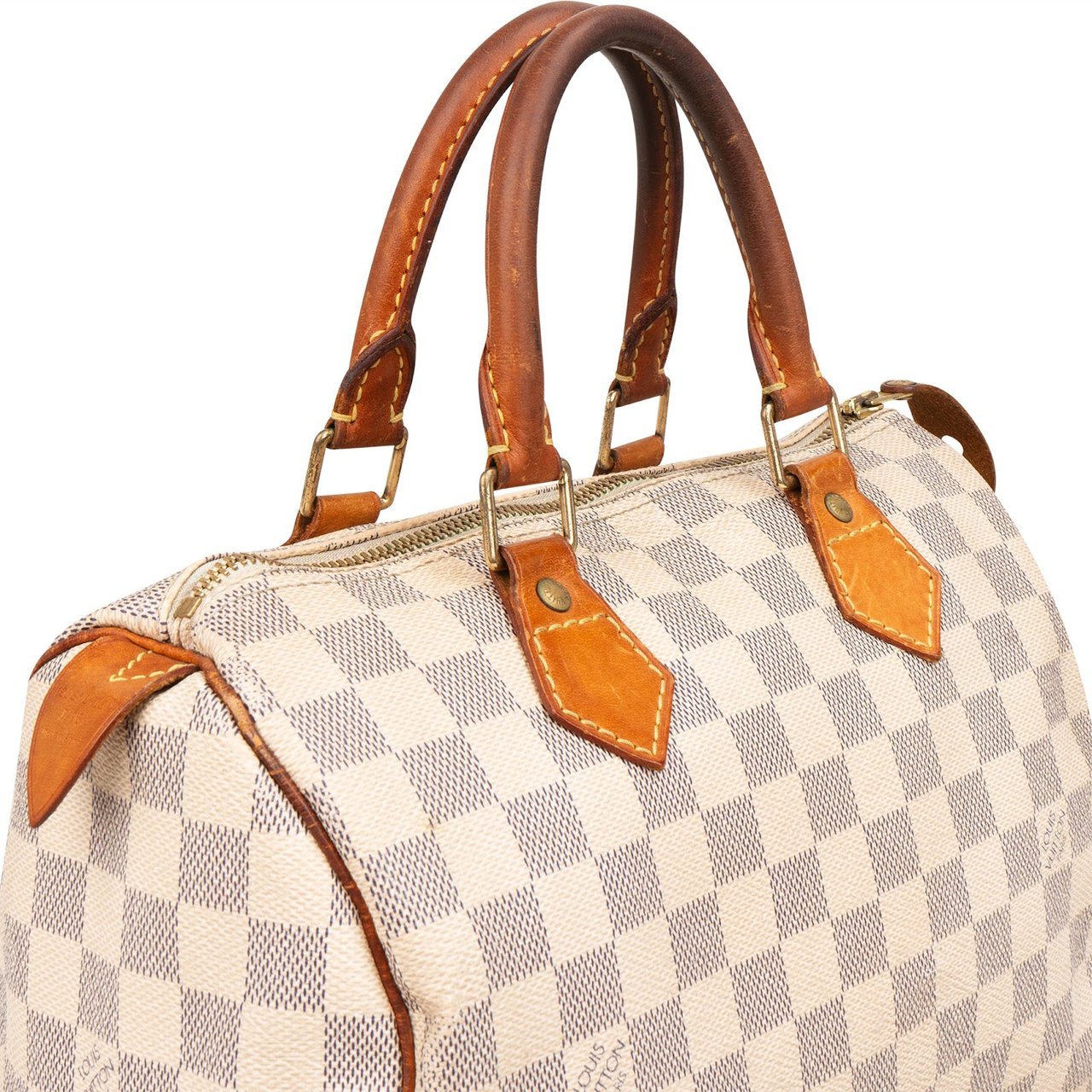 Louis Vuitton Monogram Damier Azur Canvas Speedy 25 Handbag Beige