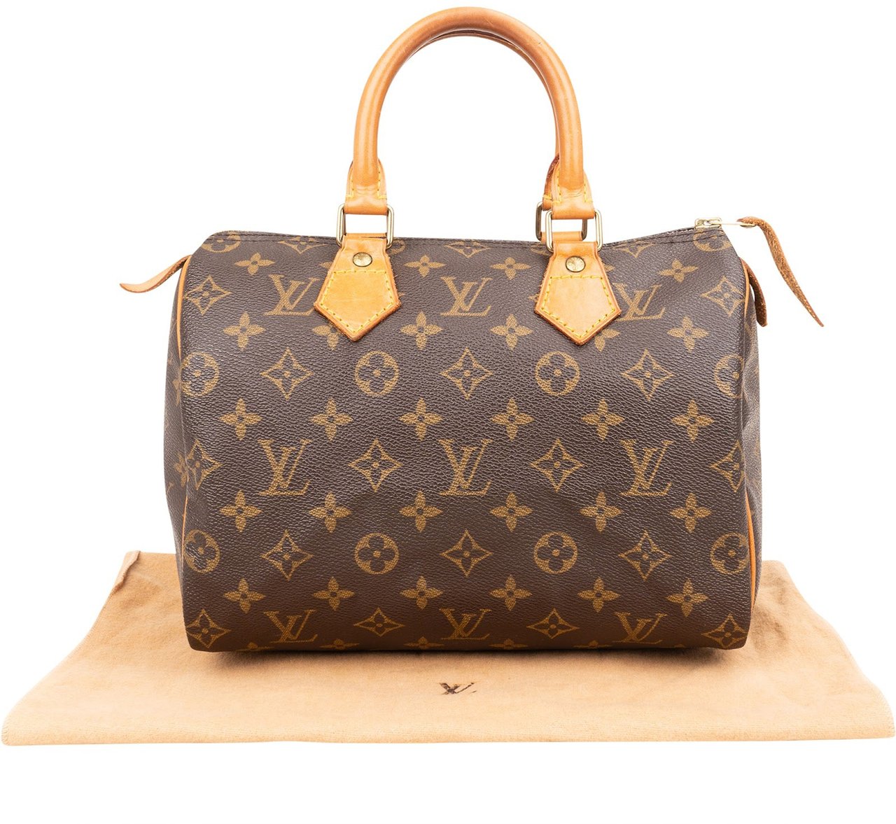 Louis Vuitton Monogram Canvas Speedy 25 Handbag Bruin
