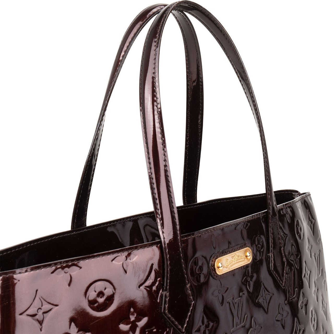 Louis Vuitton Monogram Vernis Wilshire MM Handbag Bruin