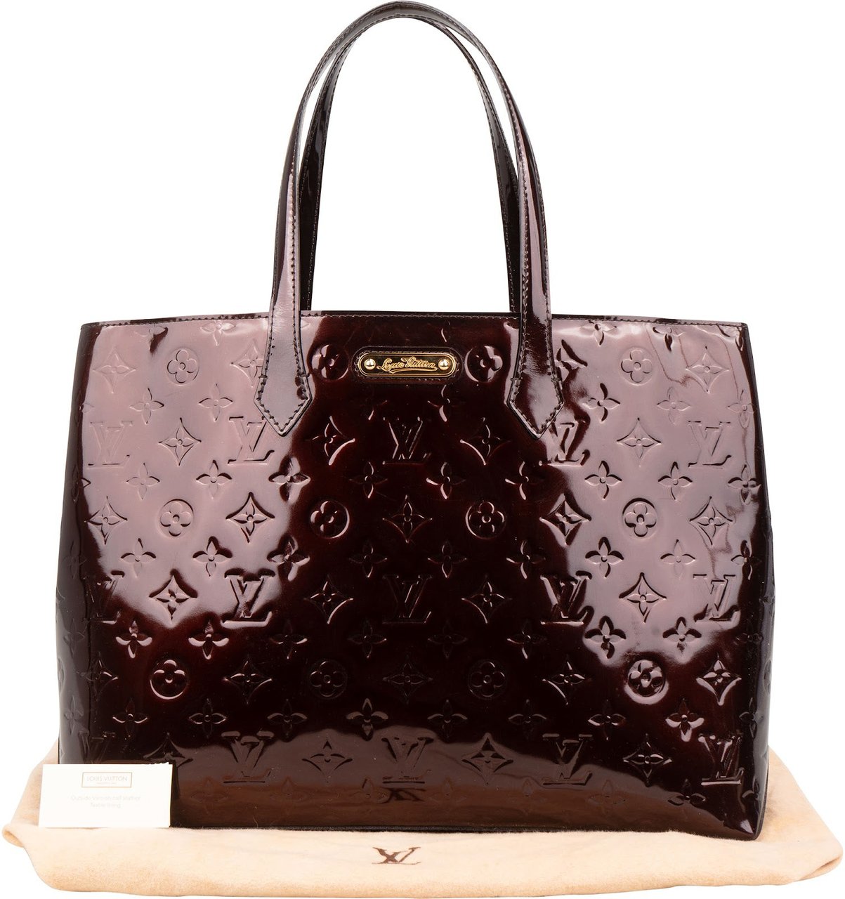 Louis Vuitton Monogram Vernis Wilshire MM Handbag Bruin