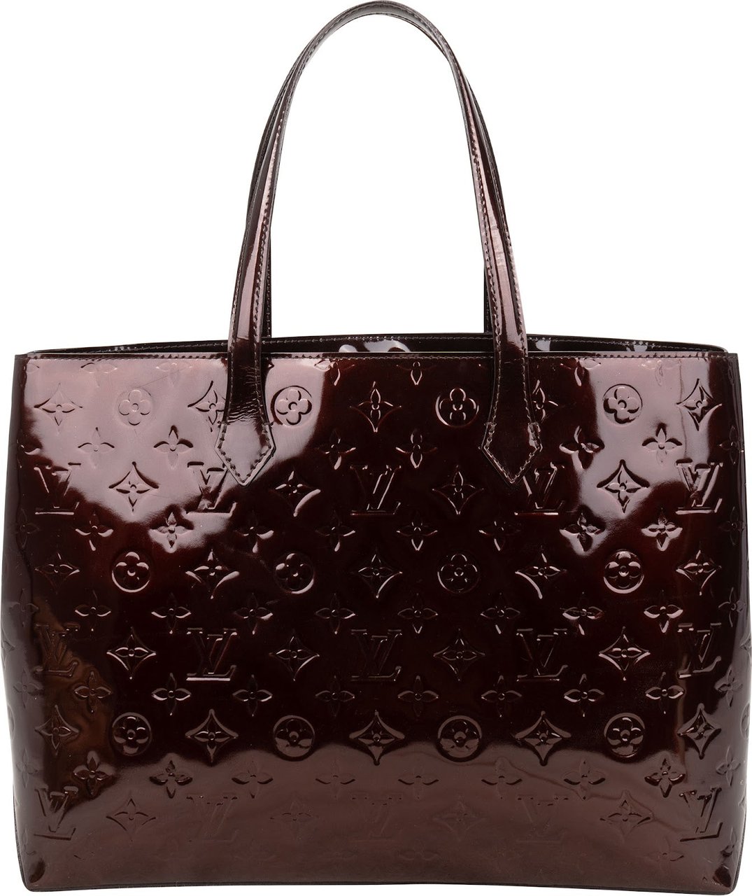 Louis Vuitton Monogram Vernis Wilshire MM Handbag Bruin