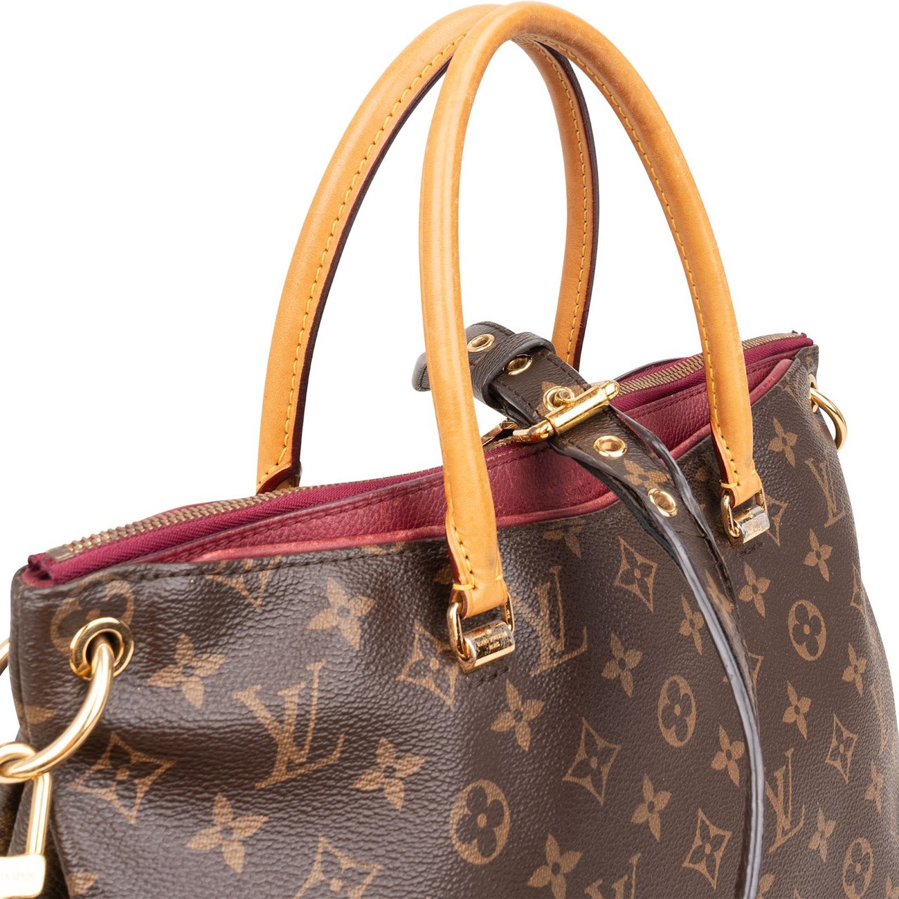Louis Vuitton Monogram Canvas Pallas MM Handbag Bruin
