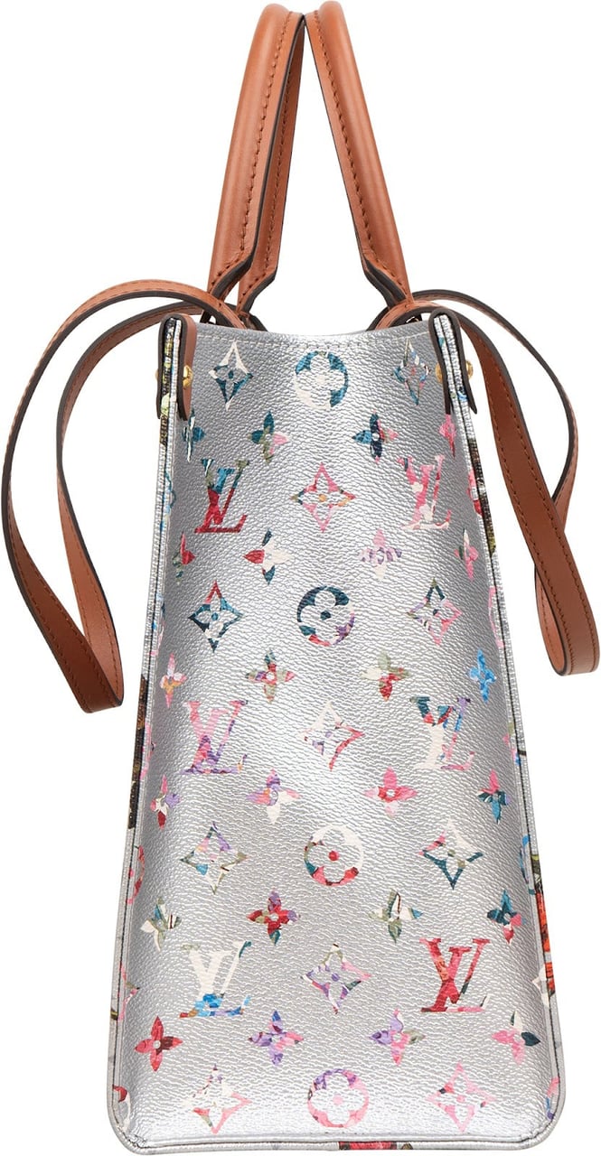 Louis Vuitton Limited Monogram Tufted Garden Urs Fischer OnTheGo MM Shoulder Bag Zilver