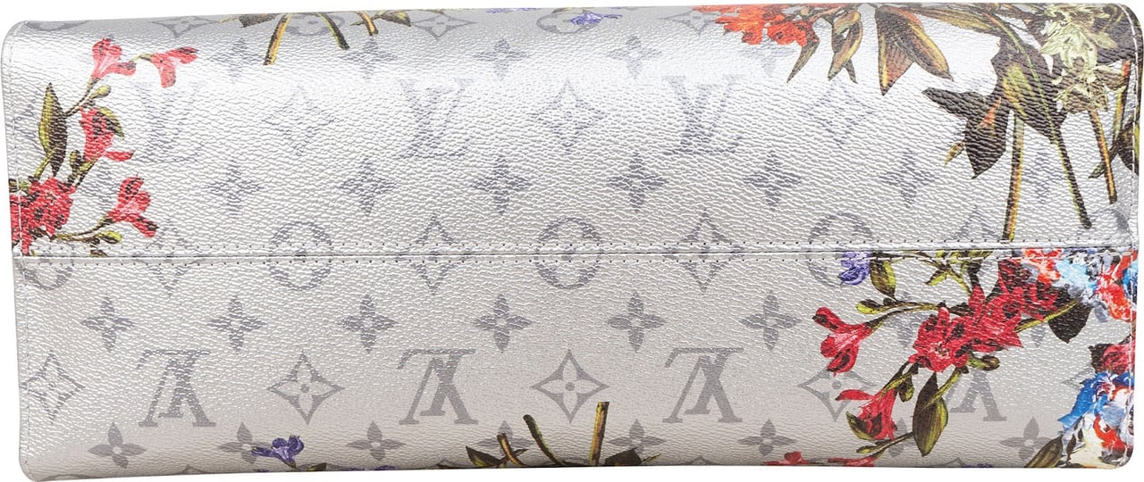 Louis Vuitton Limited Monogram Tufted Garden Urs Fischer OnTheGo MM Shoulder Bag Zilver
