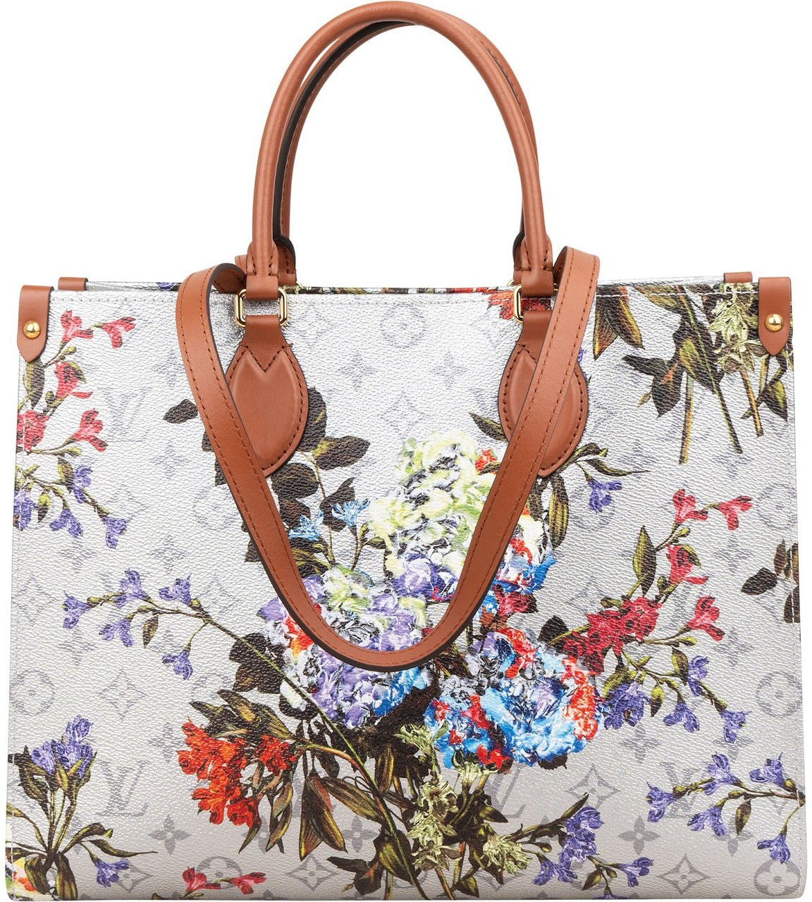 Louis Vuitton Limited Monogram Tufted Garden Urs Fischer OnTheGo MM Shoulder Bag Zilver