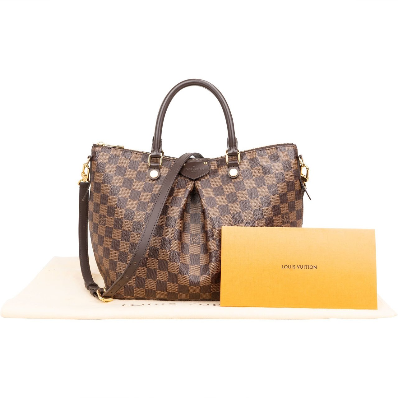 Louis Vuitton Monogram Damier Ebene Siena MM Handbag Bruin