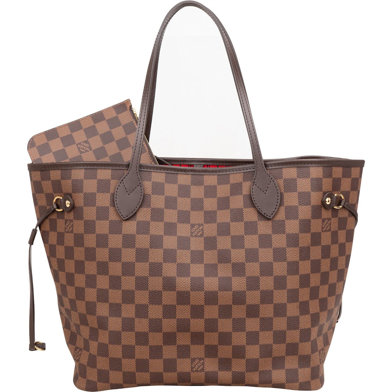 Louis Vuitton Monogram Damier Ebene Neverfull MM Shoulder Bag Bruin