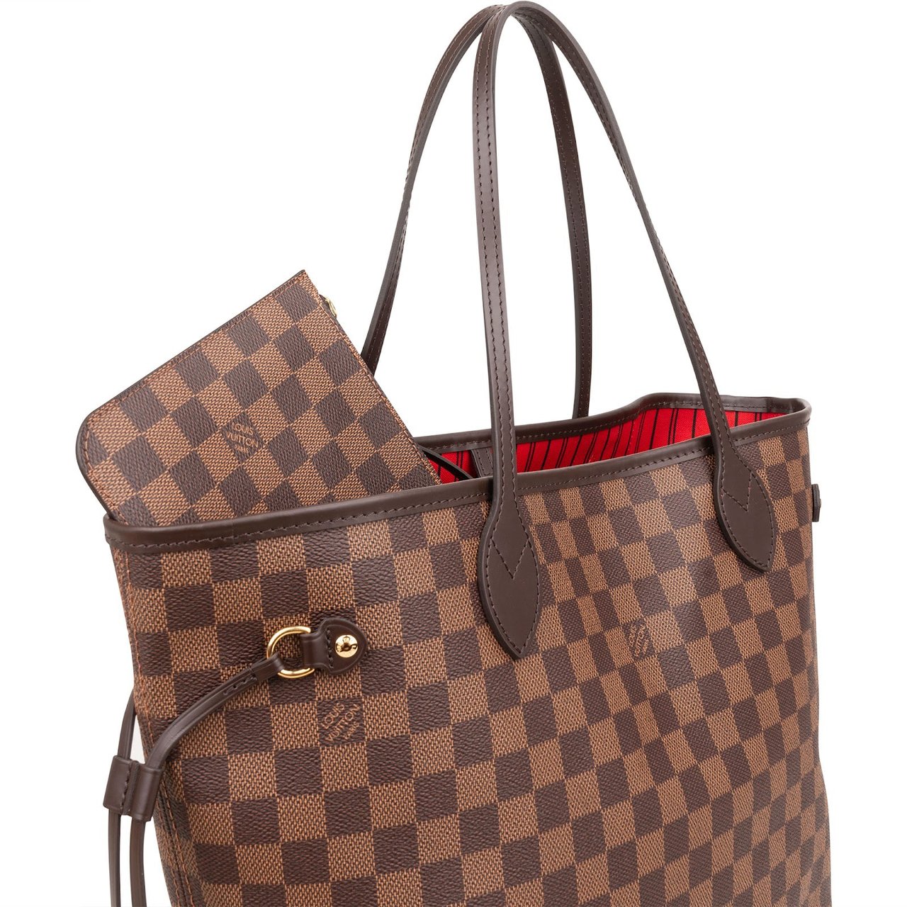 Louis Vuitton Monogram Damier Ebene Neverfull MM Shoulder Bag Bruin
