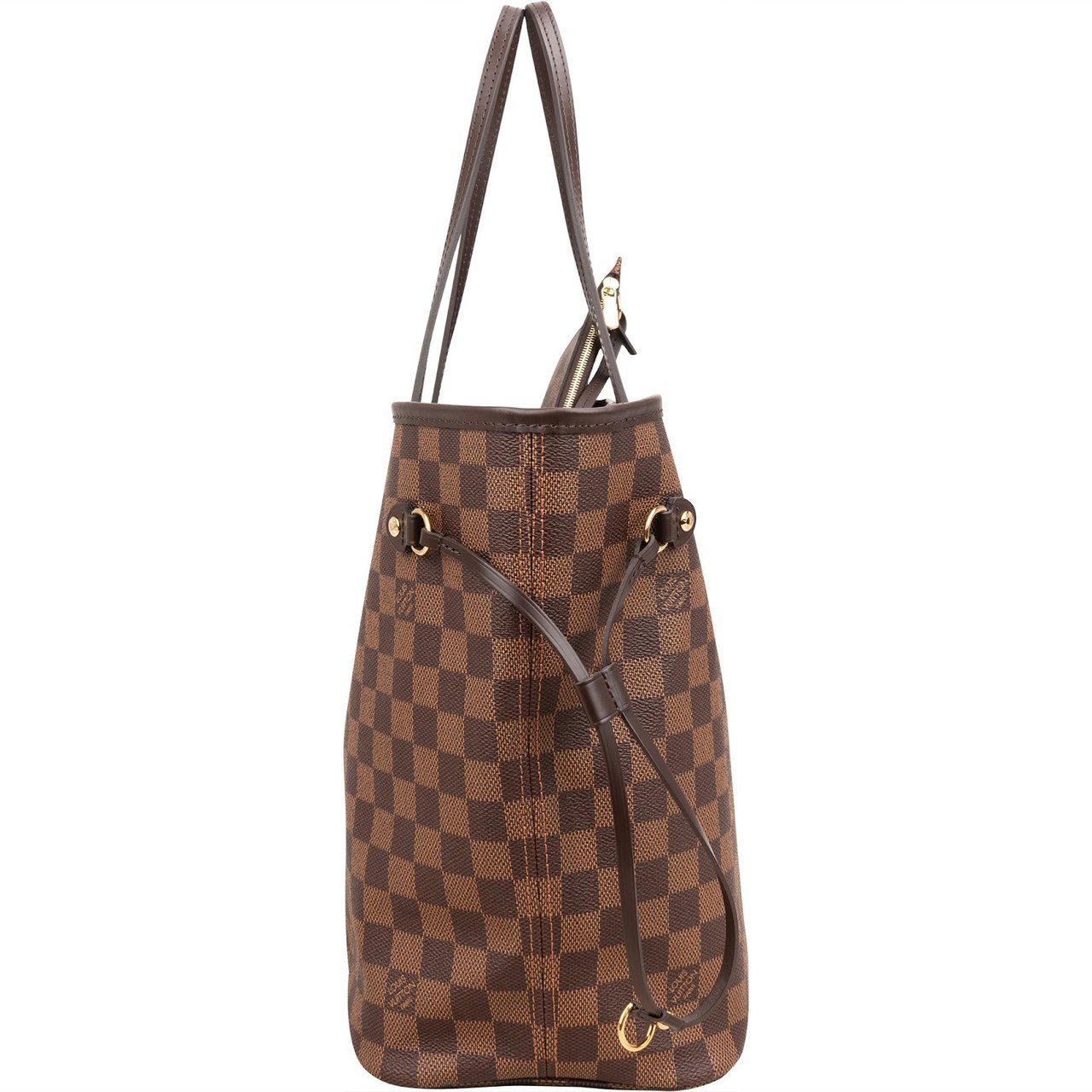 Louis Vuitton Monogram Damier Ebene Neverfull MM Shoulder Bag Bruin