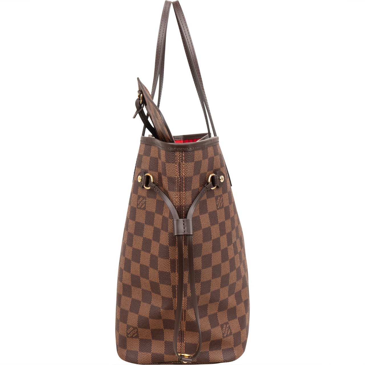 Louis Vuitton Monogram Damier Ebene Neverfull MM Shoulder Bag Bruin