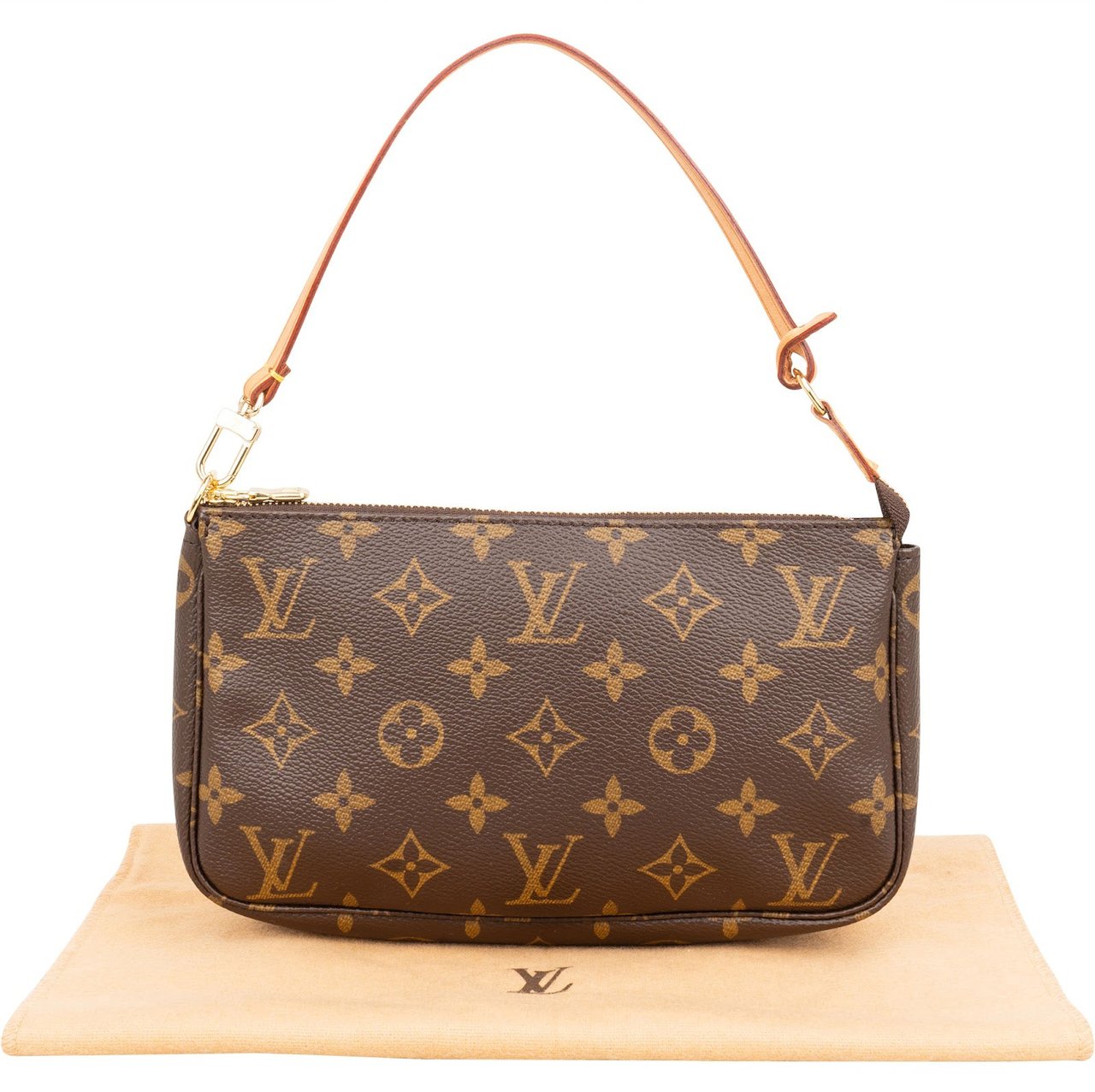 Louis Vuitton Monogram Canvas Pochette Accessoires Handbag Bruin