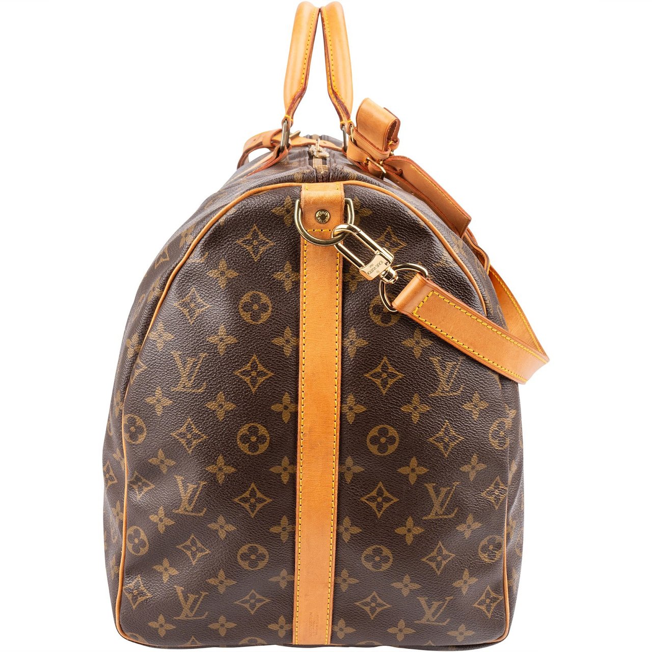 Louis Vuitton Monogram Canvas Keepall 60 Bandoulière Travel Bag Bruin