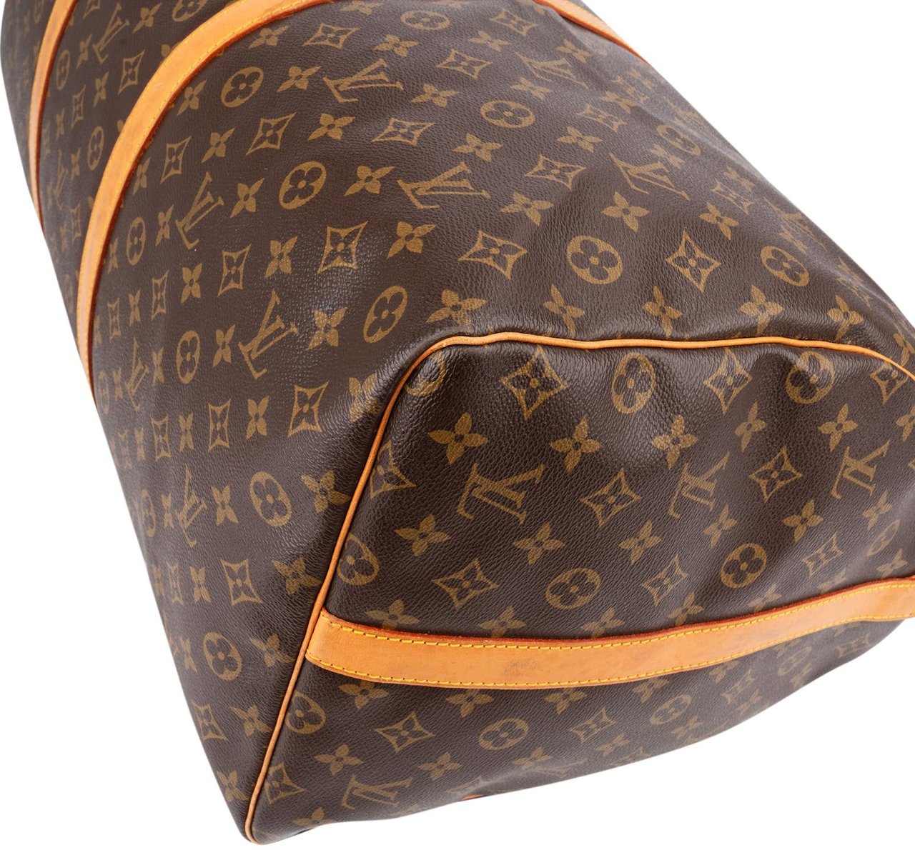 Louis Vuitton Monogram Canvas Keepall 60 Bandoulière Travel Bag Bruin