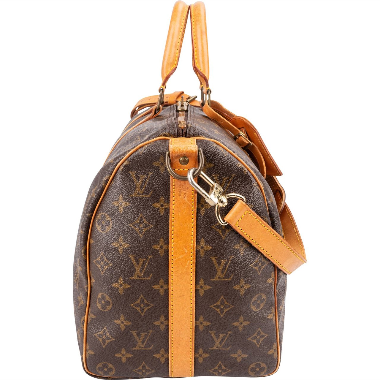 Louis Vuitton Monogram Canvas Keepall 45 Bandoulière Travel Bag Bruin