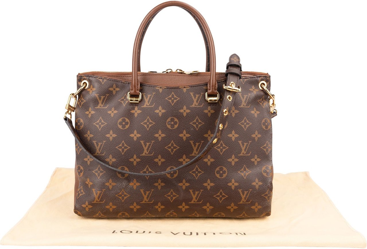 Louis Vuitton Monogram Canvas Pallas MM Handbag Bruin