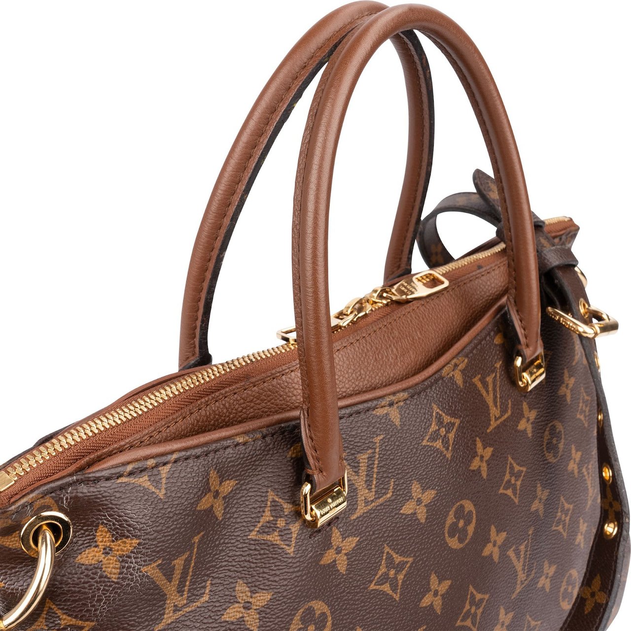 Louis Vuitton Monogram Canvas Pallas MM Handbag Bruin