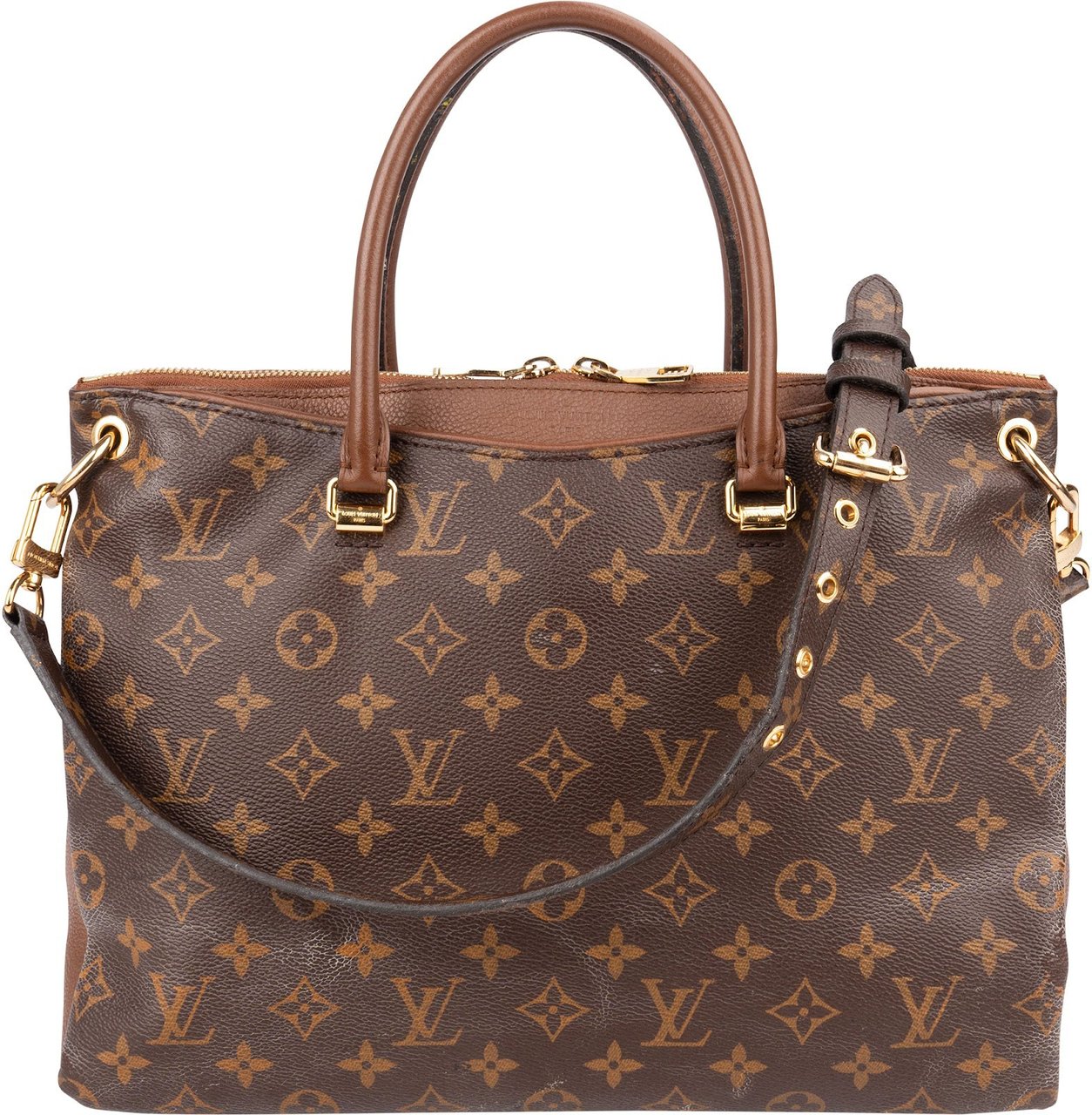 Louis Vuitton Monogram Canvas Pallas MM Handbag Bruin