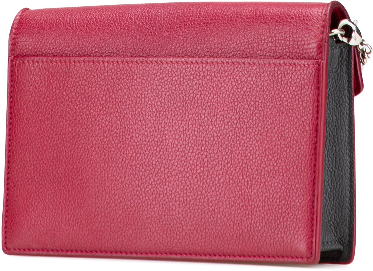 Louis Vuitton Bicolor Leather MyLockMe Chain Pochette Rood