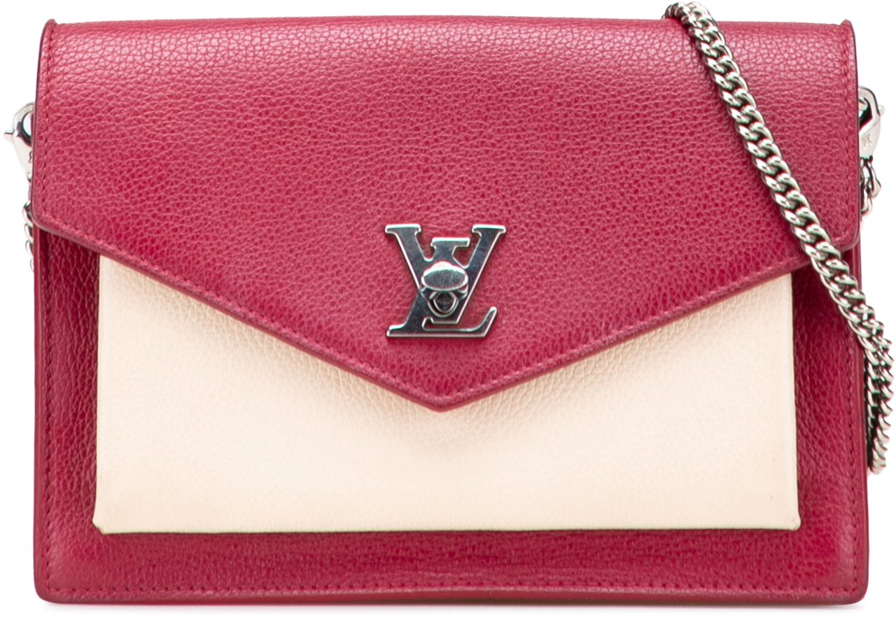 Louis Vuitton Bicolor Leather MyLockMe Chain Pochette Rood