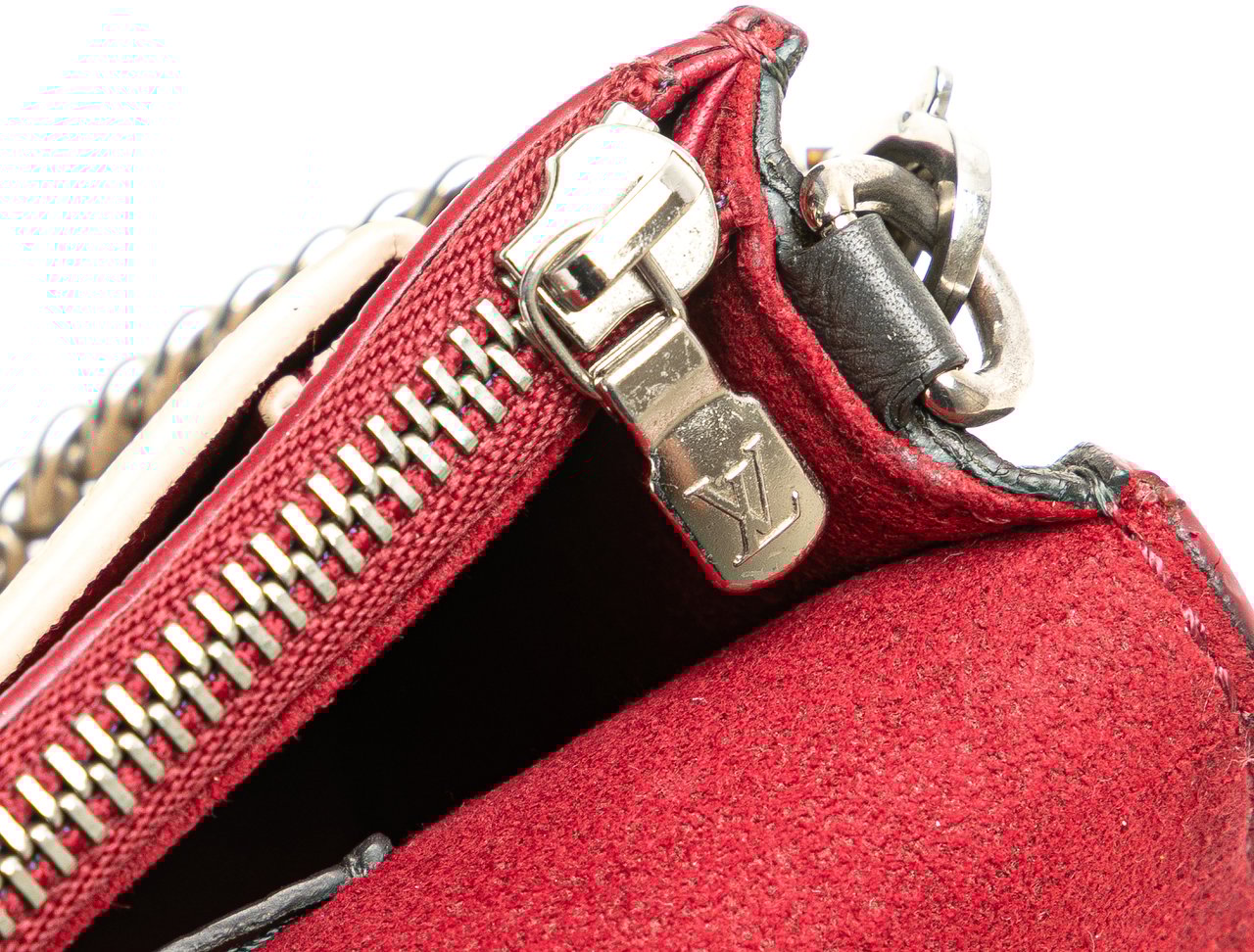Louis Vuitton Bicolor Leather MyLockMe Chain Pochette Rood