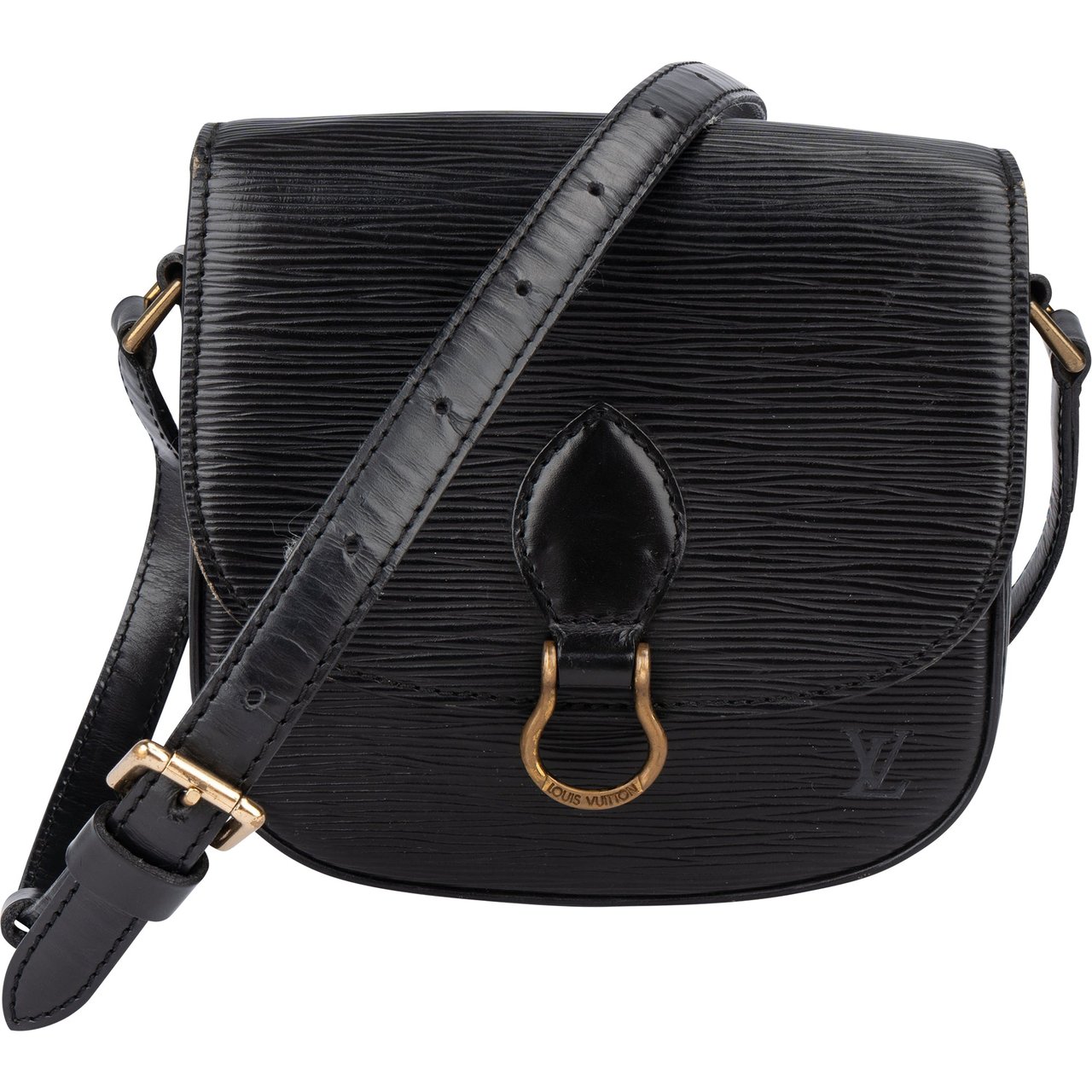 Louis Vuitton Louis Vuitton Noir Epi Leather Saint Cloud PM Crossbody Bag Zwart
