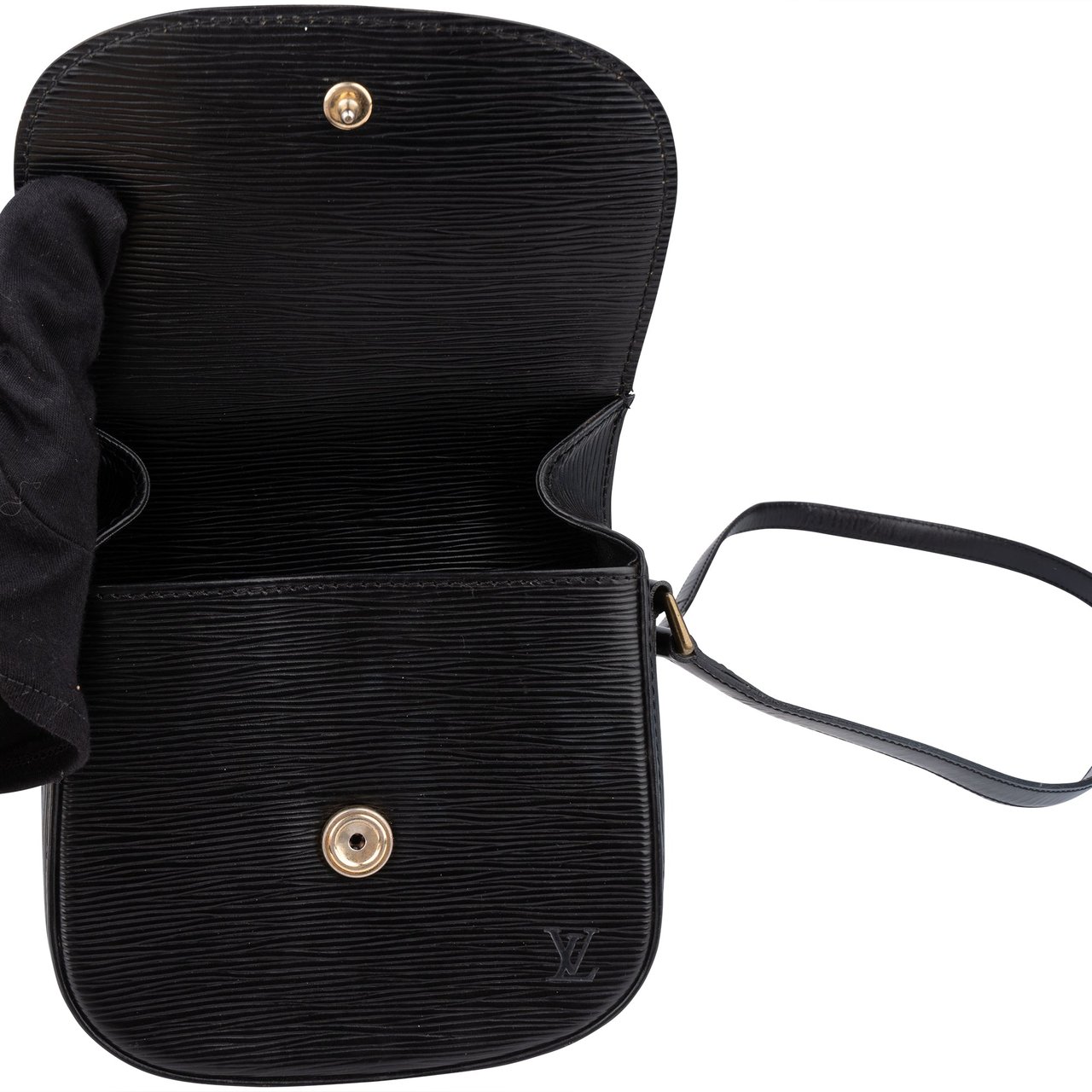 Louis Vuitton Louis Vuitton Noir Epi Leather Saint Cloud PM Crossbody Bag Zwart