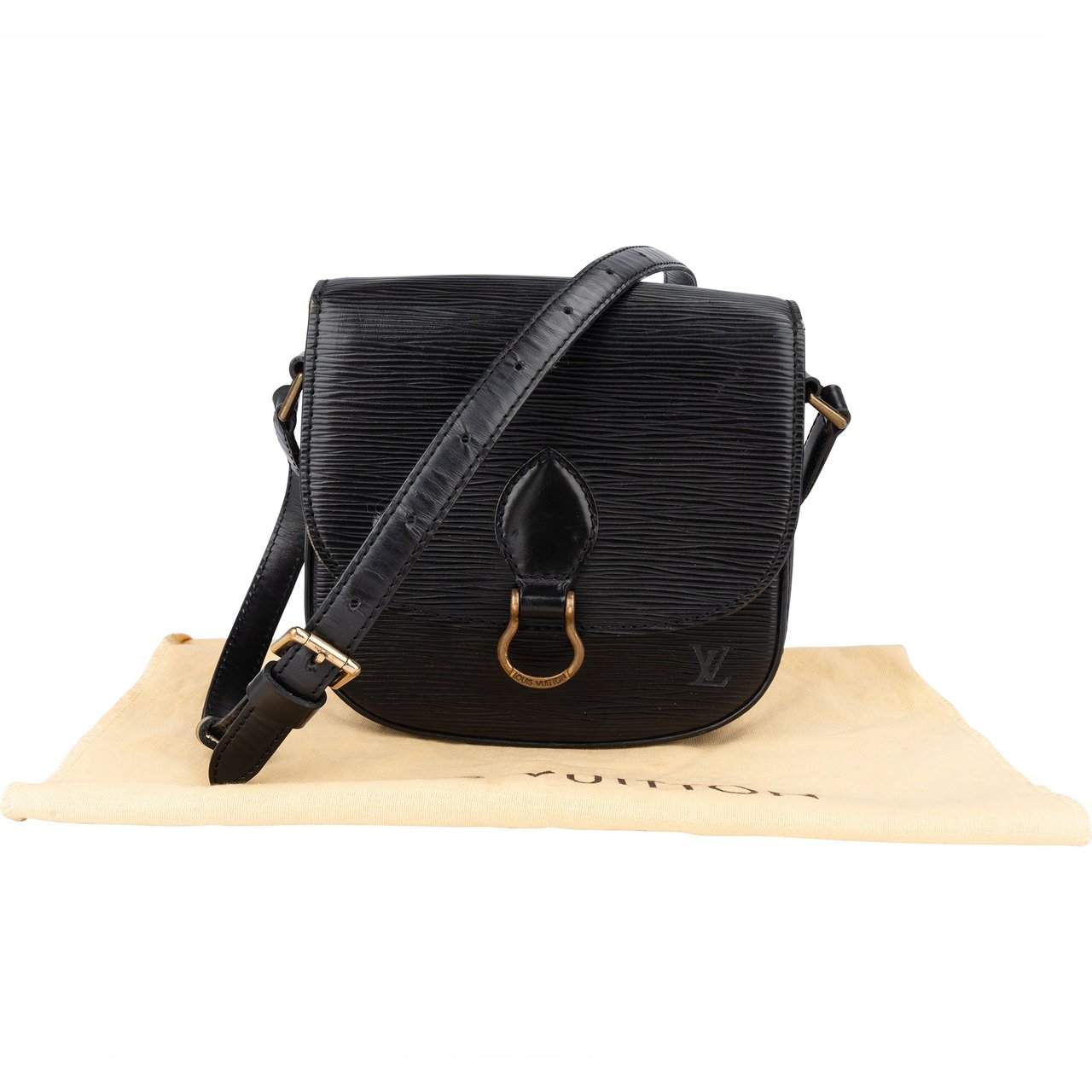 Louis Vuitton Louis Vuitton Noir Epi Leather Saint Cloud PM Crossbody Bag Zwart