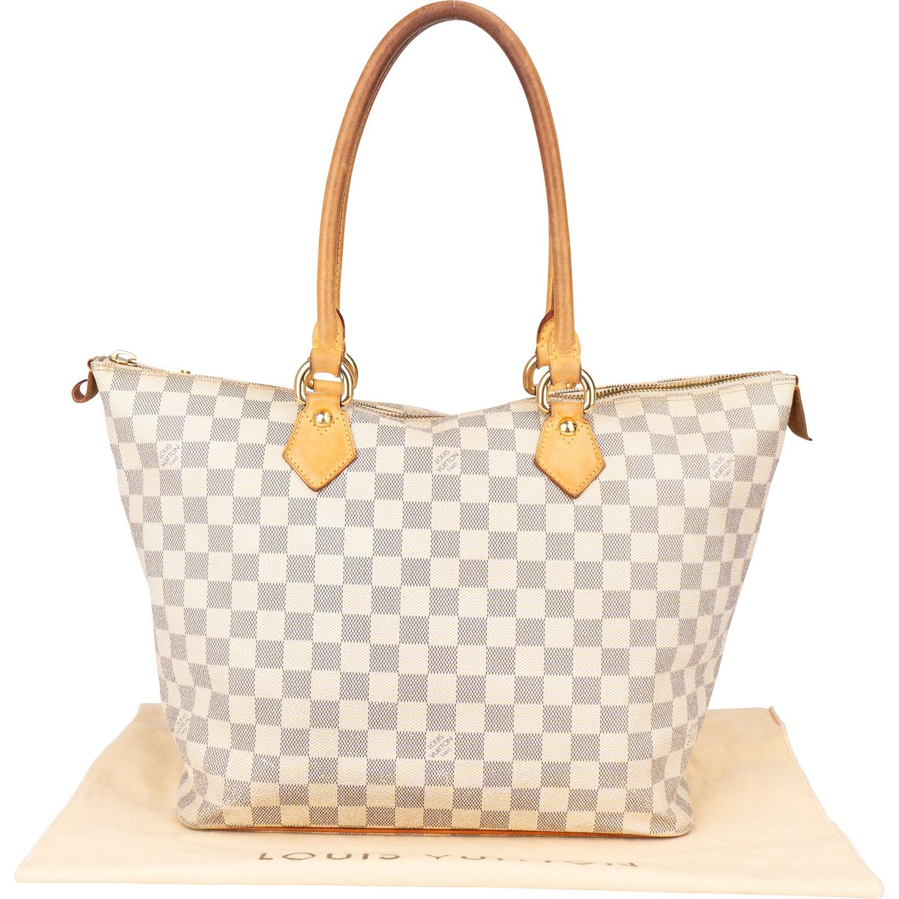 Louis Vuitton Damier Azur Monogram Saleya MM Handbag Wit