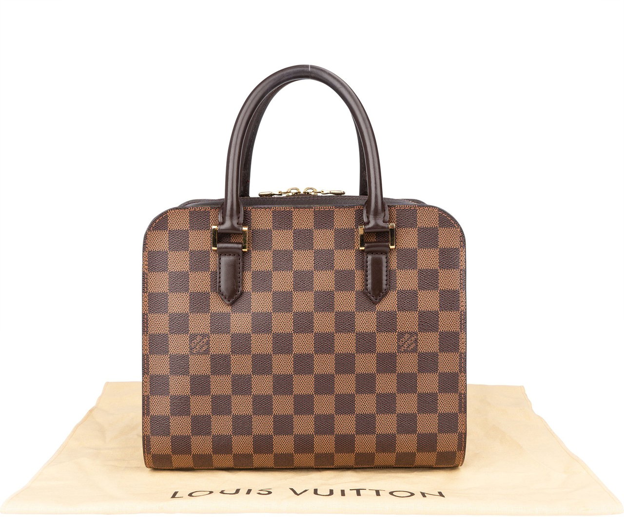 Louis Vuitton Damier Ebene Monogram Triana Handbag Bruin