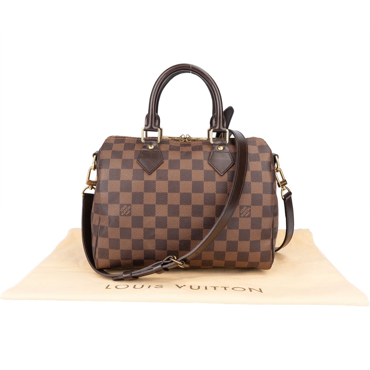 Louis Vuitton Louis Vuitton Damier Ebene Monogram Speedy 25 Bandouliere Bruin