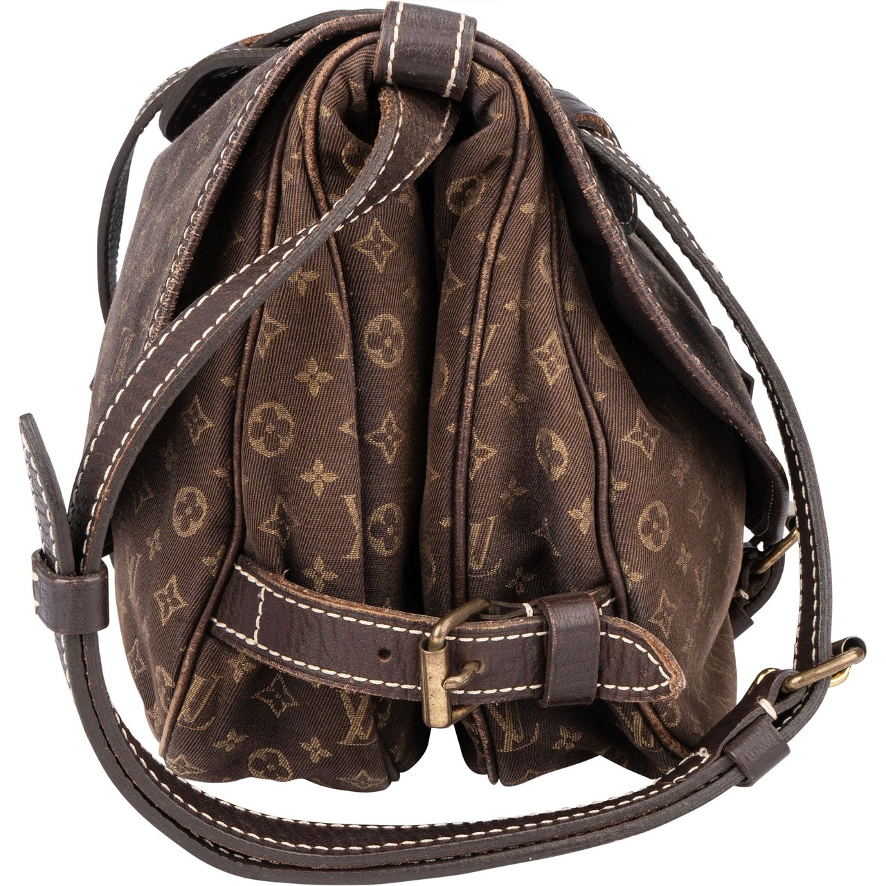 Louis Vuitton Louis Vuitton Mini Lin Monogram Saumur 30 Crossbody Bag Bruin
