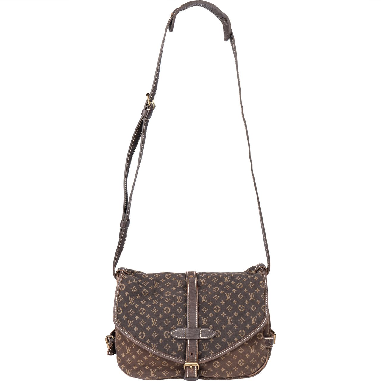 Louis Vuitton Louis Vuitton Mini Lin Monogram Saumur 30 Crossbody Bag Bruin