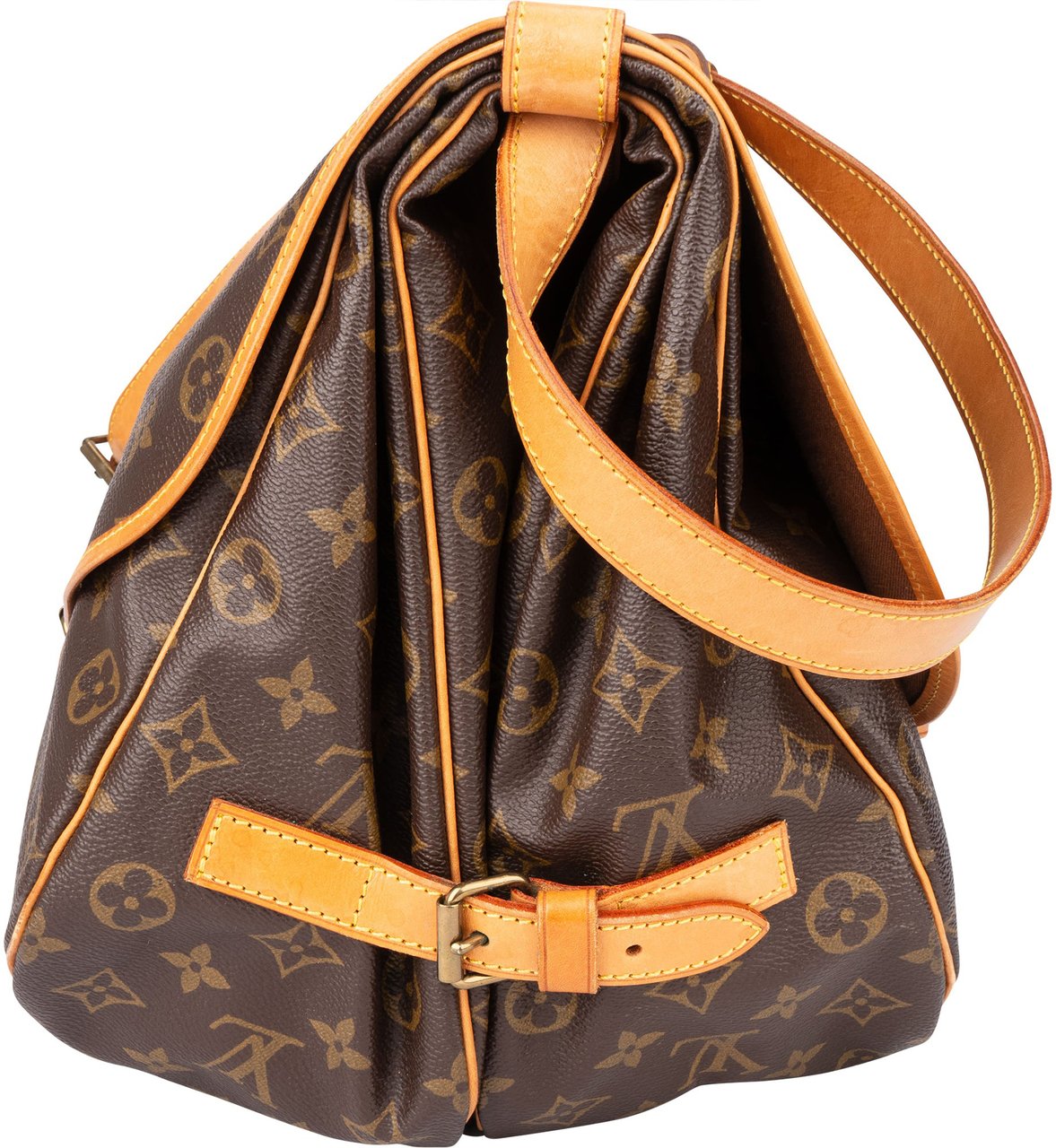 Louis Vuitton Louis Vuitton Canvas Monogram Saumur 35 Crossbody Bag Bruin