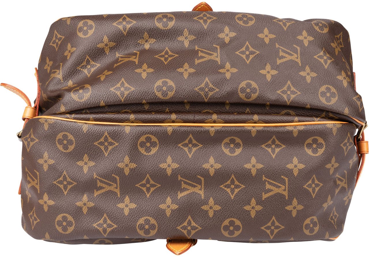 Louis Vuitton Louis Vuitton Canvas Monogram Saumur 35 Crossbody Bag Bruin