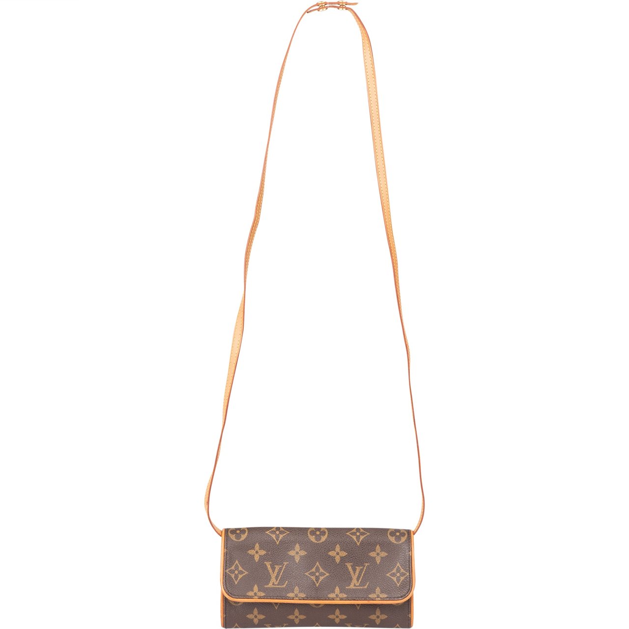 Louis Vuitton Louis Vuitton Canvas Monogram Twin Pochette PM Crossbody Bag Bruin