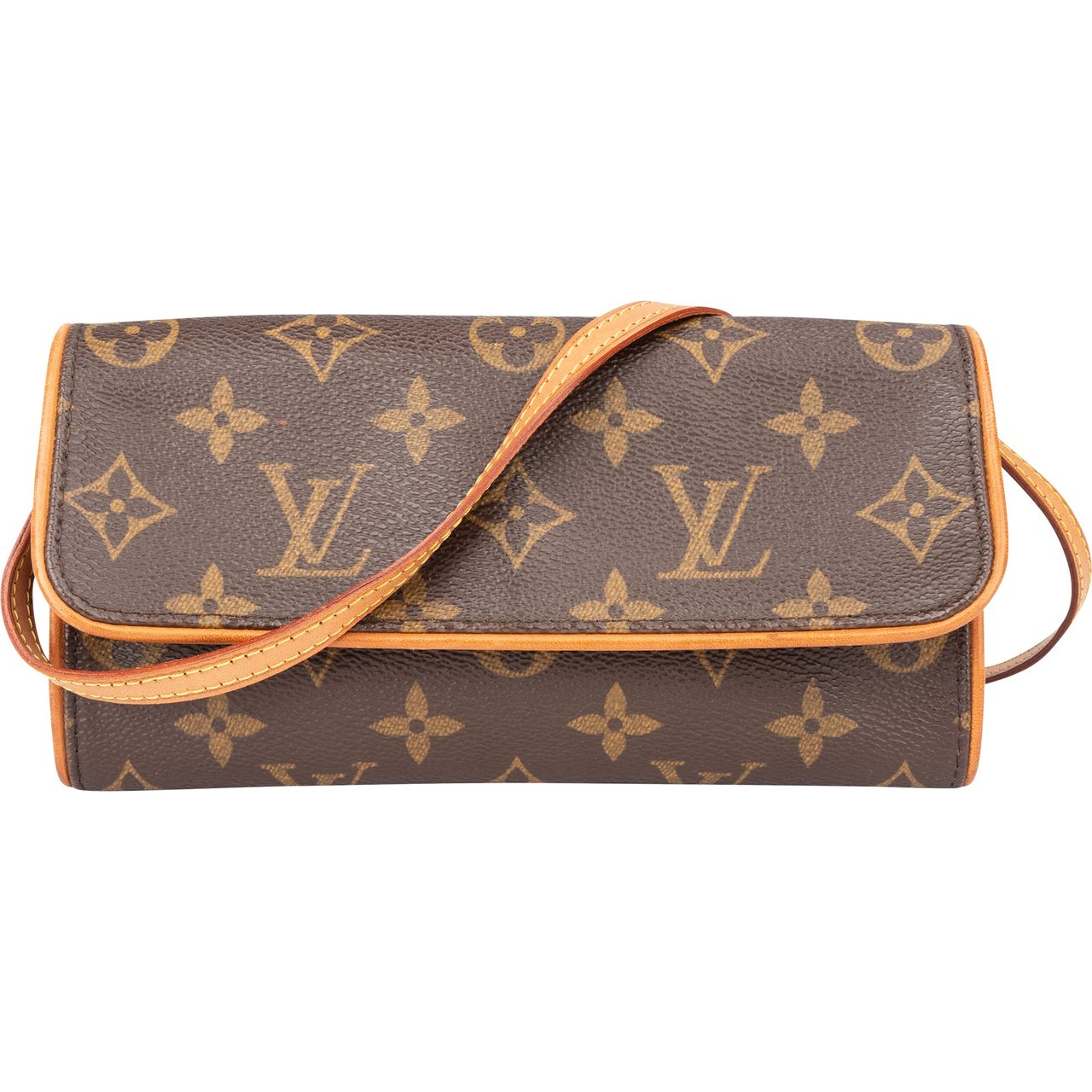 Louis Vuitton Louis Vuitton Canvas Monogram Twin Pochette PM Crossbody Bag Bruin