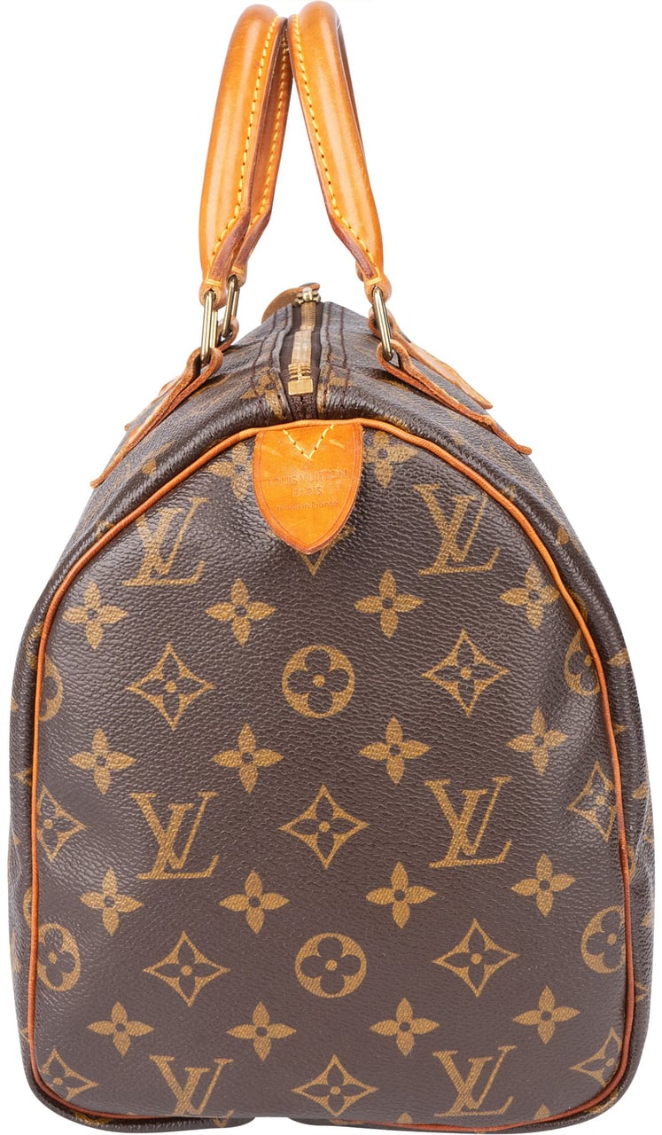 Louis Vuitton Louis Vuitton Canvas Monogram Speedy 30 Handbag Bruin