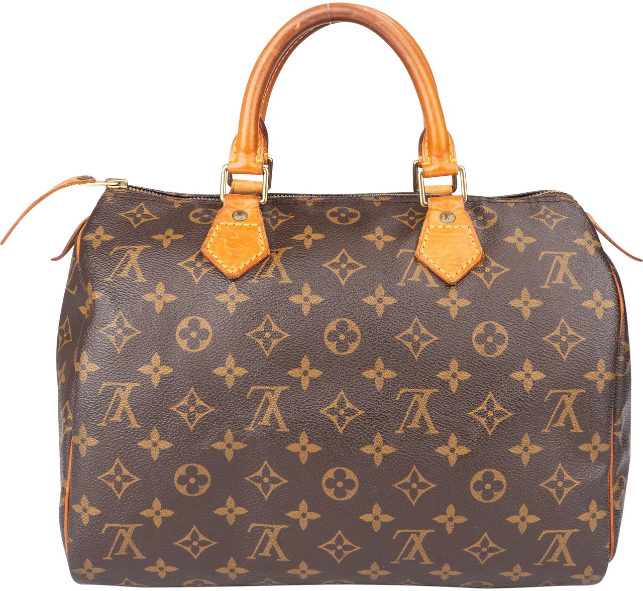 Louis Vuitton Louis Vuitton Canvas Monogram Speedy 30 Handbag Bruin
