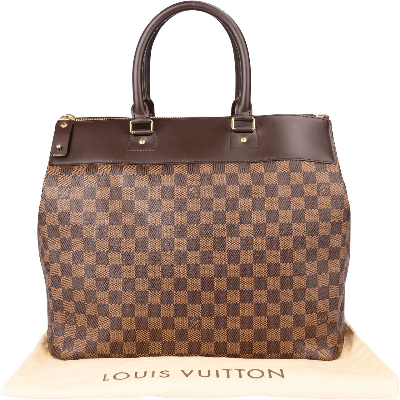 Louis Vuitton Damier Ebene Monogram Greenwich PM Travel Bag Bruin